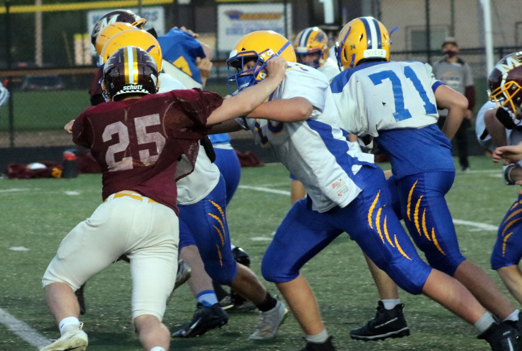 Rice Lake football scrimmage vs. Menomonie 9-18-20